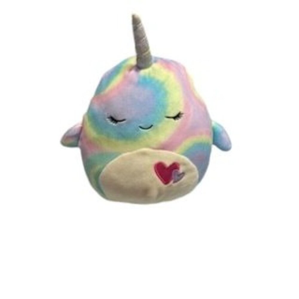 Squishmallow Rainbow Ter the Narwhal Valentine’s Day 9 Inch Stuffed Plush Toy